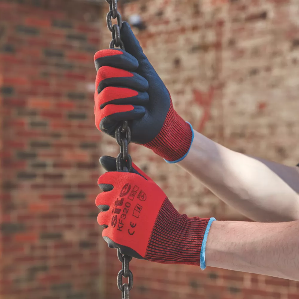 Site 320 Nitrile Foam Coated Gloves Red / Black Medium 4 Site 320 Nitrile Foam Coated Gloves Red / Black Medium - Image 2