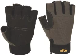 Site 410 Fingerless Performance Gloves Grey / Black Large