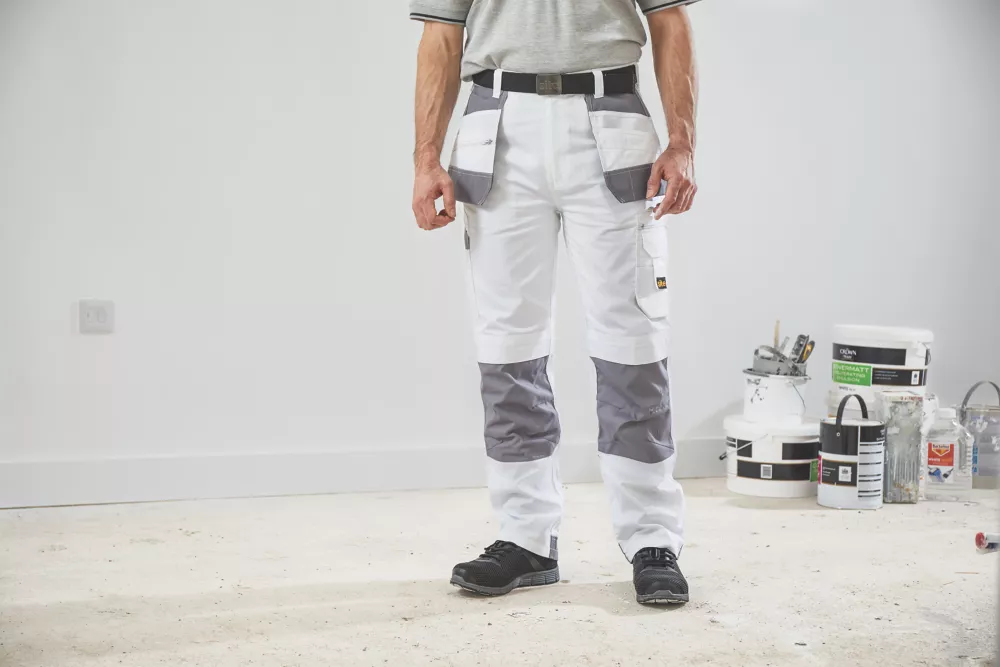 Site Jackal Work Trousers White / Grey 30" W 32" L 5 Site Jackal Work Trousers White / Grey 30" W 32" L - Image 3