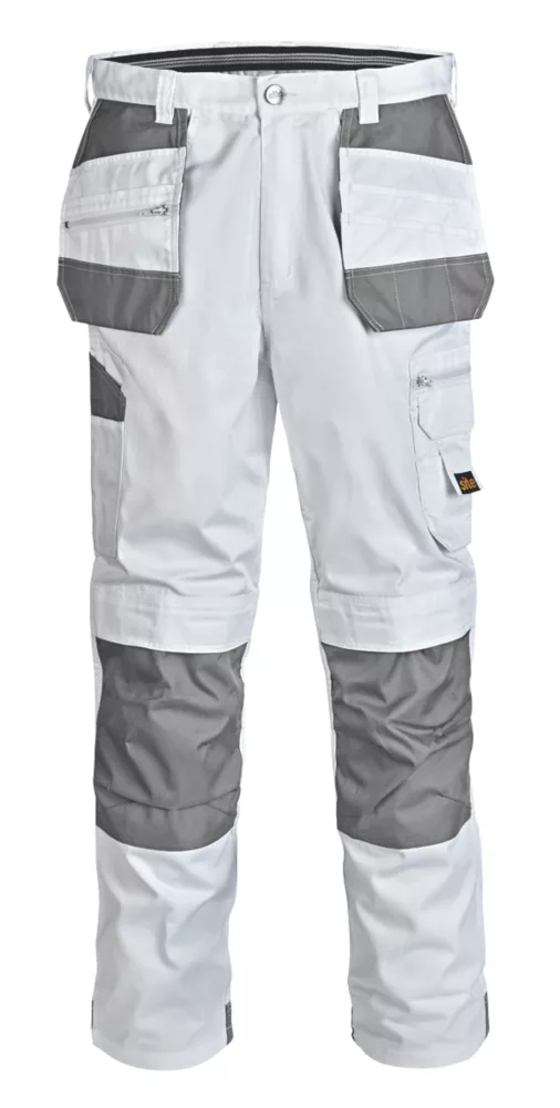 Site Jackal Work Trousers White / Grey 30" W 32" L 10 Site Jackal Work Trousers White / Grey 30" W 32" L - Image 8