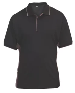 Site Barchan Moisture Wicking Polo Shirt Black Medium 44 1/2" Chest