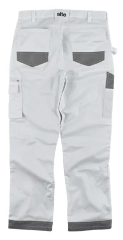 Site Jackal Work Trousers White / Grey 36" W 32" L -Home Tools Sales 2024 4496V A1