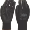 Site 120 PU Palm Dip Gloves Black Large -Home Tools Sales 2024 458FR P