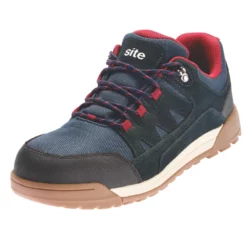 Site Scoria Safety Trainers Navy Blue & Red Size 9
