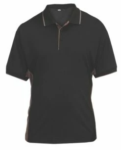 Site Barchan Moisture Wicking Polo Black X Large 48 1/2" Chest
