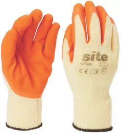 Site 380 Latex Builders Gloves Orange / Yellow Large