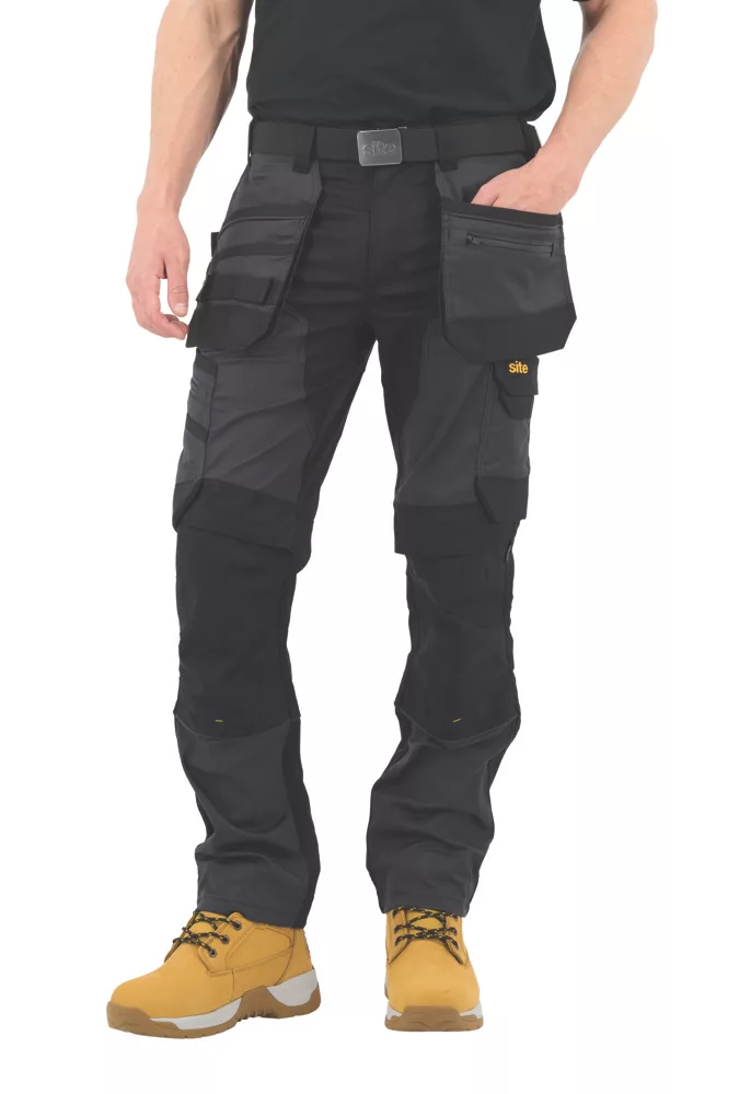 Site Bolden Stretch Holster Pocket Trousers Grey / Black 32" W 32" L 8 Site Bolden Stretch Holster Pocket Trousers Grey / Black 32" W 32" L - Image 6