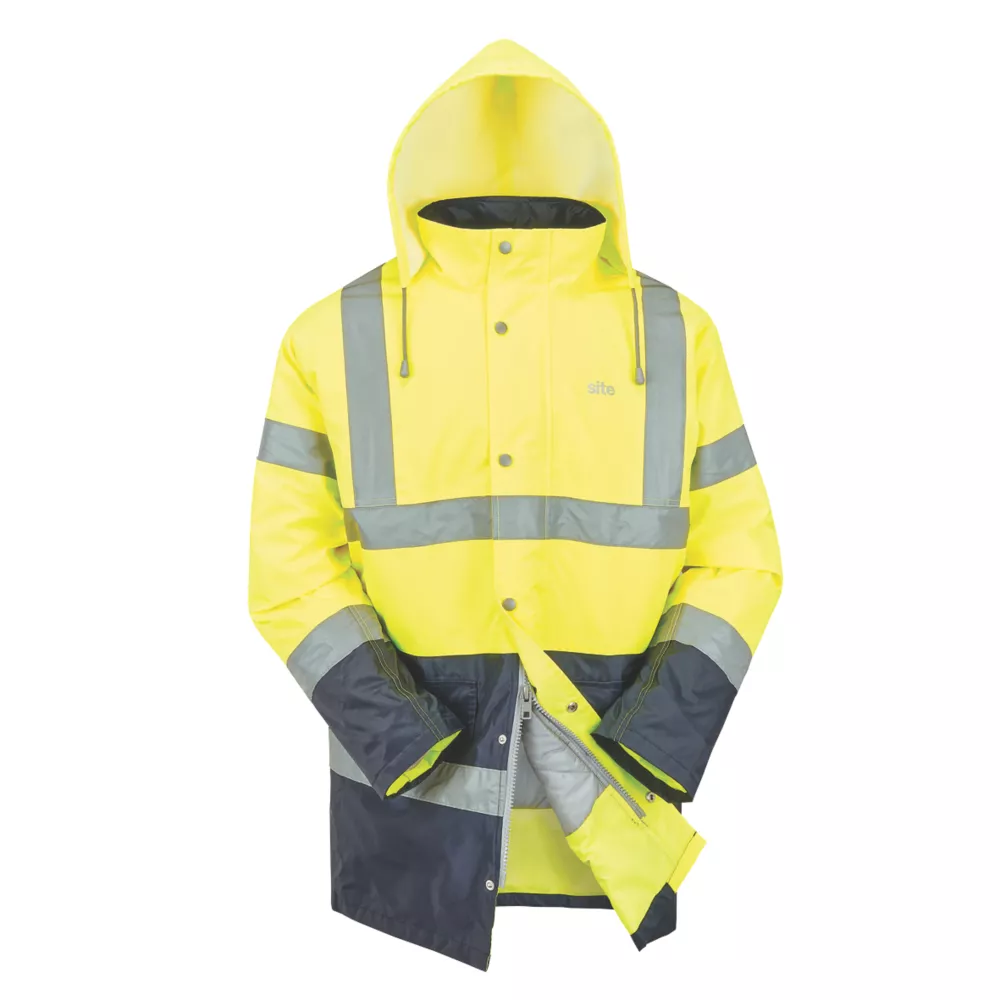 Site Shackley Hi-Vis Traffic Jacket Yellow/Navy Large 54" Chest 4 Site Shackley Hi-Vis Traffic Jacket Yellow/Navy Large 54" Chest - Image 2