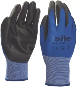 Site 450 Premium PU Gloves Blue / Black Large