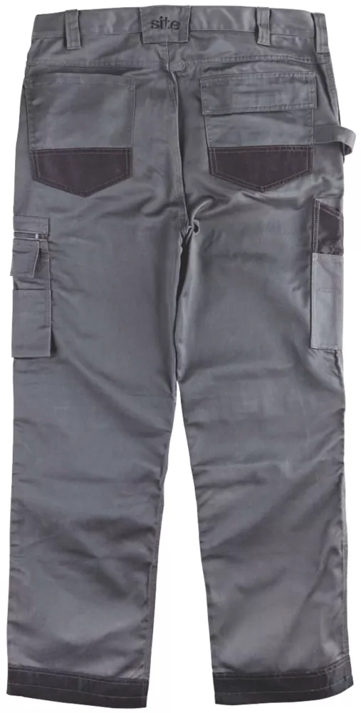 Site Jackal Work Trousers Grey / Black 32" W 34" L 4 Site Jackal Work Trousers Grey / Black 32" W 34" L - Image 2
