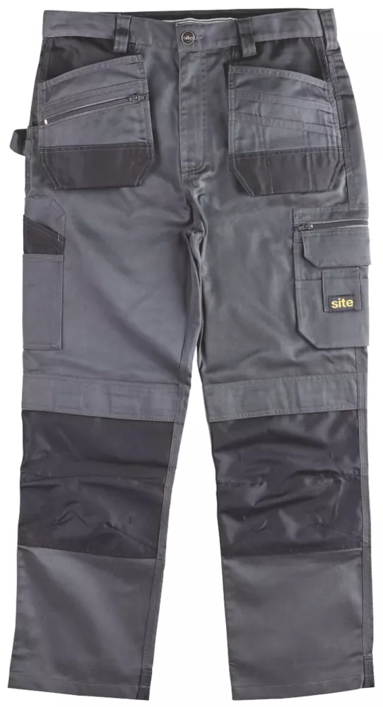 Site Jackal Work Trousers Grey / Black 32" W 34" L 3 Site Jackal Work Trousers Grey / Black 32" W 34" L