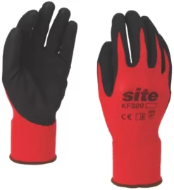 Site 320 Nitrile Foam-Coated Gloves Red / Black Small