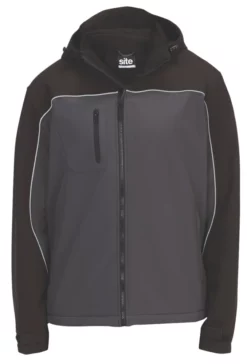 Site Kardal Water-Resistant Softshell Jacket Black / Grey X Large 56" Chest