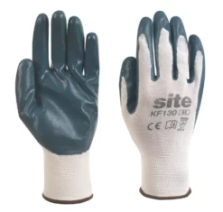 Site 130 Nitrile Coated Gloves White / Blue Large