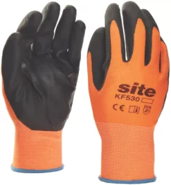 Site 530 Touchscreen Nitrile Foam Gloves Orange / Black Large