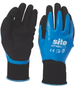Site 460 Fully-Coated Latex Grip Gloves Blue / Black Large